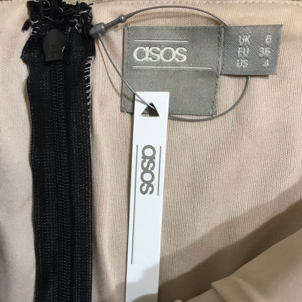 NWT ASOS Velvet Embroidered Tulle Midi Dress 4 - Picture 7 of 8